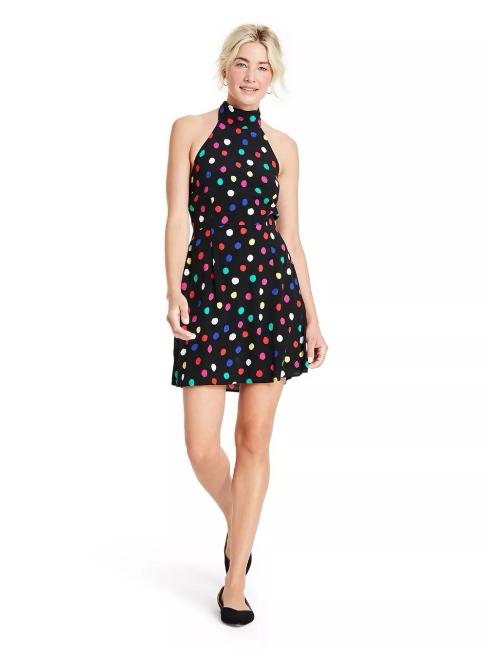 RIXO for Target Black Polka Dot Sleeveless Halter Dress .
Size L - Picture 2 of 13